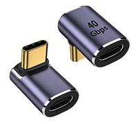 zoerbufan USB C 90 Degree Adapter, 2 Styles USB Type C Male to Female Adapter, Right Angle Extender Connector for Steam Deck, Meta Quest, MacBok, Smart Tablet & Phone and More(F)