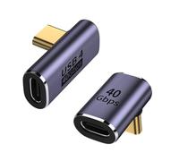 zoerbufan USB C 90 Degree Adapter, 2 Styles USB Type C Male to Female Adapter, Right Angle Extender Connector for Steam Deck, Meta Quest, MacBok, Smart Tablet & Phone and More(T+F)