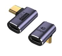 zoerbufan USB C 90 Degree Adapter, 2 Styles USB Type C Male to Female Adapter, Right Angle Extender Connector for Steam Deck, Meta Quest, MacBok, Smart Tablet & Phone and More(L+F)