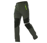 ZOEREA Mens Outdoor Hiking Trousers Convertible Breathable Lightweight Climbing Running Shorts Men's Zip Off Camping Trekking Pants Green,3XL