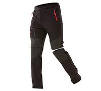 ZOEREA Mens Outdoor Hiking Trousers Convertible Breathable Lightweight Climbing Running Shorts Men's Zip Off Camping Trekking Pants Black,S
