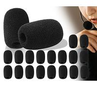 ZoeTekway 18 Pieces Black Pop Headphone Protector Microphone Foam Shield Windshield for Stage Performance Meeting