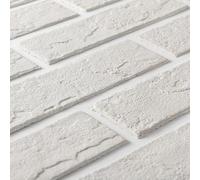 Zoeteoz 100 Pcs Faux Thin Brick 3D Wall Tiles Veneers, 14 Sq.ft, Realistic Brick Texture and Lightweight, Suitable for Various Indoor and Outdoor Scenes (Eco-Friendly White)