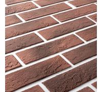 Zoeteoz 100 Pcs Vintage Red Faux Thin Brick 3D Wall Tiles Veneers, 14 Sq.Ft, Interior Wall Decor Backsplash for Living Room, Kitchen Veneers & Skirting, Fireplace Walls