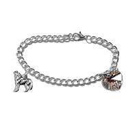 ZOETVTK Twilight Breaking Dawn Bella's Wolf & Heart Bracelet Prop Replica Jewelry Handmade, M, Stainless Steel, simulated