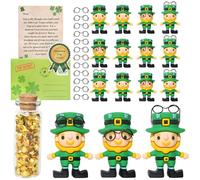 ZOEUJOD 12Set Mini Leprechaun Figurine Toys Small Thiny Leprechaun Trap Figurines Toy for St. Patrick's Day Party Favor Gift