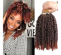 Zoewan 8 Bundles 10 Inch Copper Red Ombre Passion Twist Crochet Braiding Hair 10 Inch Pre Braid Passion Twist Pull T1B-350 10 Inch