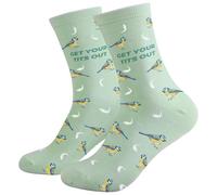 ZoeWei Bird Watching Funny Socks Rude Gifts for Women Get Your Tits Out Socks Novelty Socks with Blue Tits for Her Womens Men Boyfrined Dad Birthday Valentine's Day