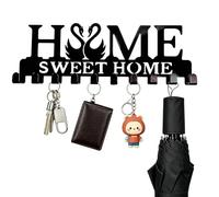 ZoeWei Key Holder for Wall - Swan Key Hooks Wall Mounted with 10 Hooks, Self-Adhesive or No-Drill Key Rack, Heavy-Duty Key Hanger for Entryway, Home, Office & Door Decor