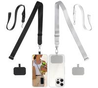 ZoeWei Phone Lanyard Crossbody and Wrist Strap, 2 Pack Adjustable iPhone Lanyard for neck and wrist with Patch Anti Theft Phone Chain compatible with most Smartphones