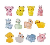 ZoeWei Resin Animals, 12pcs Luminous Resin 12 Zodiac Signs, Tiny Toy Animals for DIY Miniature Garden Landscape Home Decoration