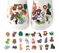 ZoeWei Shoe Charms, Pack of 24 Animal Shoes Ornaments, DIY Shoe Sticks, Removable Shoe Jewellery, Shoe Pins for Girls, Women, Boys and Men, Polyvinyl Chloride