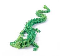 ZOEY 3D Printed Dragon Toy - Articulated Mythical Pieces, Yellow, Perfect for Home Office Decor, Gift