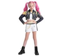 Zoey Mira Rumi K-pop Demon Hunters Costume, Halloween Role-Play Clothing Children's Birthday Stage Costumes (Black Gold J, Suitable for height 160cm)
