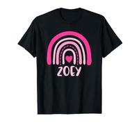 Zoey Name Heart Cute Personalized Rainbow Value Graphic T-Shirt