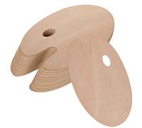 ZOEYES 20 Pack Oval-Shaped Oil Painting Palette with Thumb Hole, Wooden Art Palette for Painting, 8 x 12 Inches