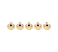 Zoeyilan 5pcs Golden Watch Crown Spare Parts, Watchmaker Repair Parts Replacement Accessories, Repair Accessories Assortment Parts, Watch Repairing Tool Kit (7mm Long Hole)