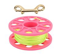Zoeyilan Dive Reel Fluorescent Green Line Plastic Material Copper Double Ended P Hook Diving Reels for Scuba Divers (Pink)