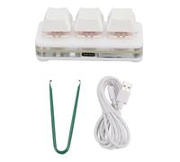 Zoeyilan USB Mini 3 Key, USB Mechanical Gaming Keyboard 3 Key, One Handed Mechanical Gaming Keyboard Programming, Mini USB Keypad for Gaming Music Office Work (White)