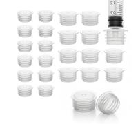 Zoeynex 24 Pack Mixed Press-In Bottle Adapters (12 Small + 12 Large) - Variety Kit Fits 0.7" & 0.85" Openings - Leak-Proof Dosing Plugs for Oral Syringes - Family & Pet Safe Essentials