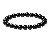 ZoeyShine Black Obsidian Beaded Bracelet - Adjustable Handmade Natural Jewellery for Women and Men, 8mm Polished Stone Beads, Elegant Friendship Gift for Birthday or Anniversary