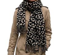 ZoeyShine Bold Leopard Print Soft Warm Oversized Scarf for Women - Winter Autumn Tassel Shawl Wrap Blanket Style Fashion Accessory Ladies Christmas Birthday Gift Elegant Comfortable