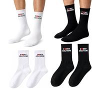 ZoeyShine I Love My Girlfriend Socks - Mid Calf Ribbed Knit Casual Socks, Soft & Comfortable Everyday Wear with Expression Of Affection Text, Ideal Boyfriend Gifts in White and Black