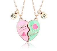 ZoeyShine Magnetic Heart Friendship Necklace Set - Adjustable Matching BFF Pendant for Girls, Kids & Women - Cute 2pcs Best Friend Jewellery for Birthday, Christmas & Valentine’s Day Gifts