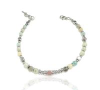 ZoeyShine Silver and Blue Beaded Bracelet for Women - Adjustable Sky-Inspired Charm Jewellery, Lightweight Sister Friendship Bracelet, Thoughtful Birthday or for Ladies