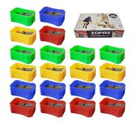 ZOFAX 555 Pencil Sharpeners, Pack of 20, Multi Colour Pack, Single Hole Sharpeners, Party Bag Fillers, School Home Office Use, iZOFAX