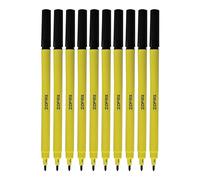 ZOFAX Felto Felt Tip Colouring Pens, BLACK, Fine Point, Pack of 50, Felt Tip Pens for School Office Home Everyday Use, Ideal for Draw Sketch Write Mark Colour