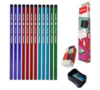 ZOFAX NatMet HB Graphite Pencils, Pack of 12, Wooden Pencils Sharpener Eraser Pack, Write Draw Sketch Pencils, School Home Office Use, iZOFAX Black Ball Pen