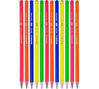 ZOFAX NatNeo HB Graphite Pencils, Pack of 12, Wooden Lead Pencils Sharpener Eraser Pack, Hexa Grip, HB Wooden Black Lead Pencils for Children Student Adults School Office, iZOFAX Black Ball Pen