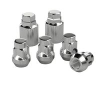 ZOFFI Chrome Wheel Locking Nuts 4PCS With 2PCS Sockets(Hex 19mm/21mm) M12x1.5 Sliver Alloy Steel Wheel Nuts Fits Ford Mitsubishi Toyota Mazda