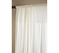 'Zofia Broderie Anglaise' Voile Curtain Panel Pineapple Elephant Natural 140cm width x 122cm drop