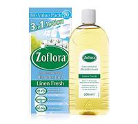 Zoflora Antibacterial Disinfectant Multi-Purpose Concentrated, Multi Surface Cleaning Solution 2 x 500ml Bottles - Linen Fresh Fragrance