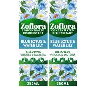Zoflora Blue Lotus and Waterlilly Concentrated Multipurpose Disinfectant Liquid, Antibacterial and Multi-Surface, Pet Safe Disinfectant, Kills 99.9 Percent Of Bacteria and Viruses, 1 X 250 ml