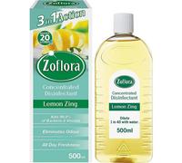 Zoflora Concentrated Antibacterial Disinfectant, 3 In 1 Lemon Zing 500Ml