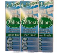 Zoflora Concentrated Disinfectant Linen Fresh 120 ml (3 bottles)