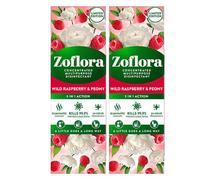 Zoflora Concentrated Disinfectant Liquid Antibacterial Multi-Surface Household Cleaner Eliminates 99% of Germs & Odours Assorted Fragrances and Sizes (250ml Pack of 2, Rasberry and Peony)