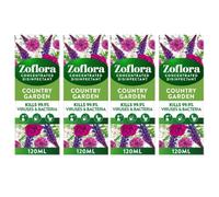 Zoflora Concentrated Disinfectant Liquid Antibacterial Multi-Surface Household Cleaner Eliminates 99% of Germs & Odours Assorted Fragrances and Sizes (120ml Pack of 4, Country Garden)
