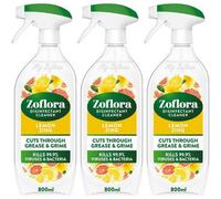 Zoflora Disinfectant Cleaner Lemon Spray 800Ml - Cuts Through Grease & Grime (Pack Of 3)