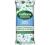 Zoflora Linen Fresh Biodegradable Wipes - 96 Sheets - Antibacterial
