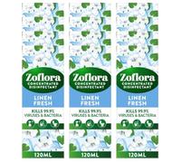 Zoflora Linen Fresh Concentrated Disinfectant Liquid, 12 x 120ml Pack (1.44L), Fresh Laundry Scent, Antibacterial & Multi-Surface Cleaner, Kills 99.9% of Germs