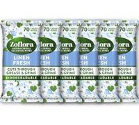 Zoflora Linen Fresh Large Biodegradeable Wipes, Antibacterial Cleaning, 6 x 70 Wipes Pack, Multi-Surface Disinfectant, Removes Odours & Kills 99.9% of Bacteria & Viruses