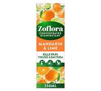 Zoflora Mandarin and Lime 250ml, Concentrated Disinfectant, All Purpose Cleaner, Surface Cleaner, Kills 99.9% of Bacteria and Viruses