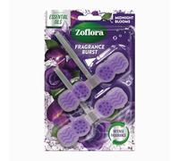 Zoflora Midnight Blooms Rim Blocks Toilet Freshener, Duo Pack, 2 x 48g | Delivers continuous freshness and odour control, long-lasting scent, kills 99.9% of bacteria with every flush