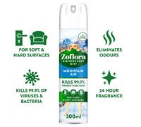 Zoflora Mountain Air Air Fabric Mist Spray 1 x 300ml Odour Eliminator