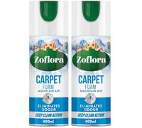 Zoflora Mountain Air Carpet Foam, 1 x 400ml, Carpet Cleaner, Stain Remover Foam for Carpets and Upholstery, Neutralises Odours, Deep Cleans, Pet Safe (Pack of 2)