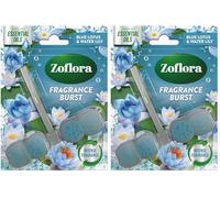 Zoflora Rim Blocks Blue Lotus & Water Lily, 1 x 48g, Continuous Freshness & Odour Control, Long-Lasting Fragrance, Kills 99.9% of Bacteria (Pack of 2)